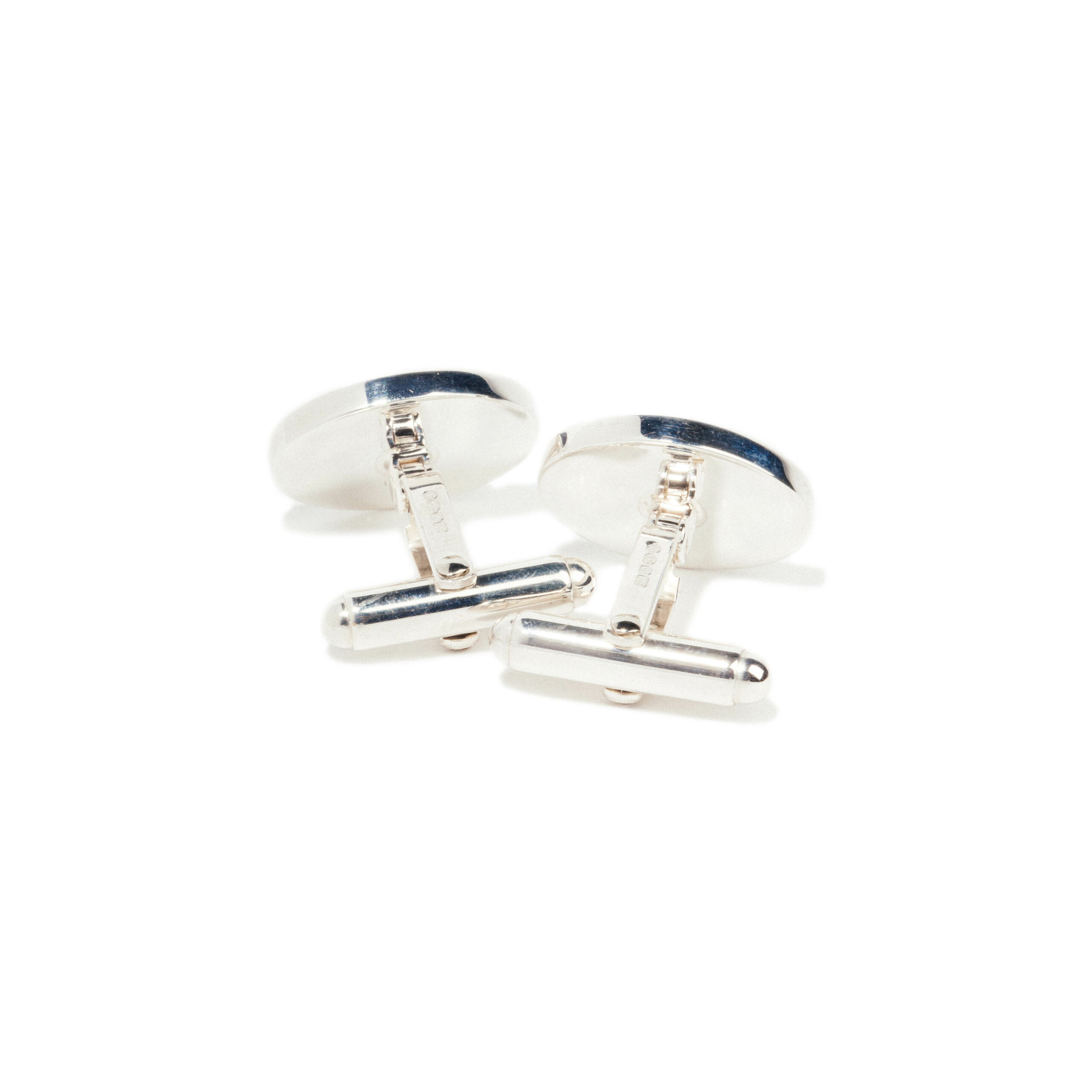 OVAL SCHLICHT 5 Sterlingsilber Manschettenknöpfe.