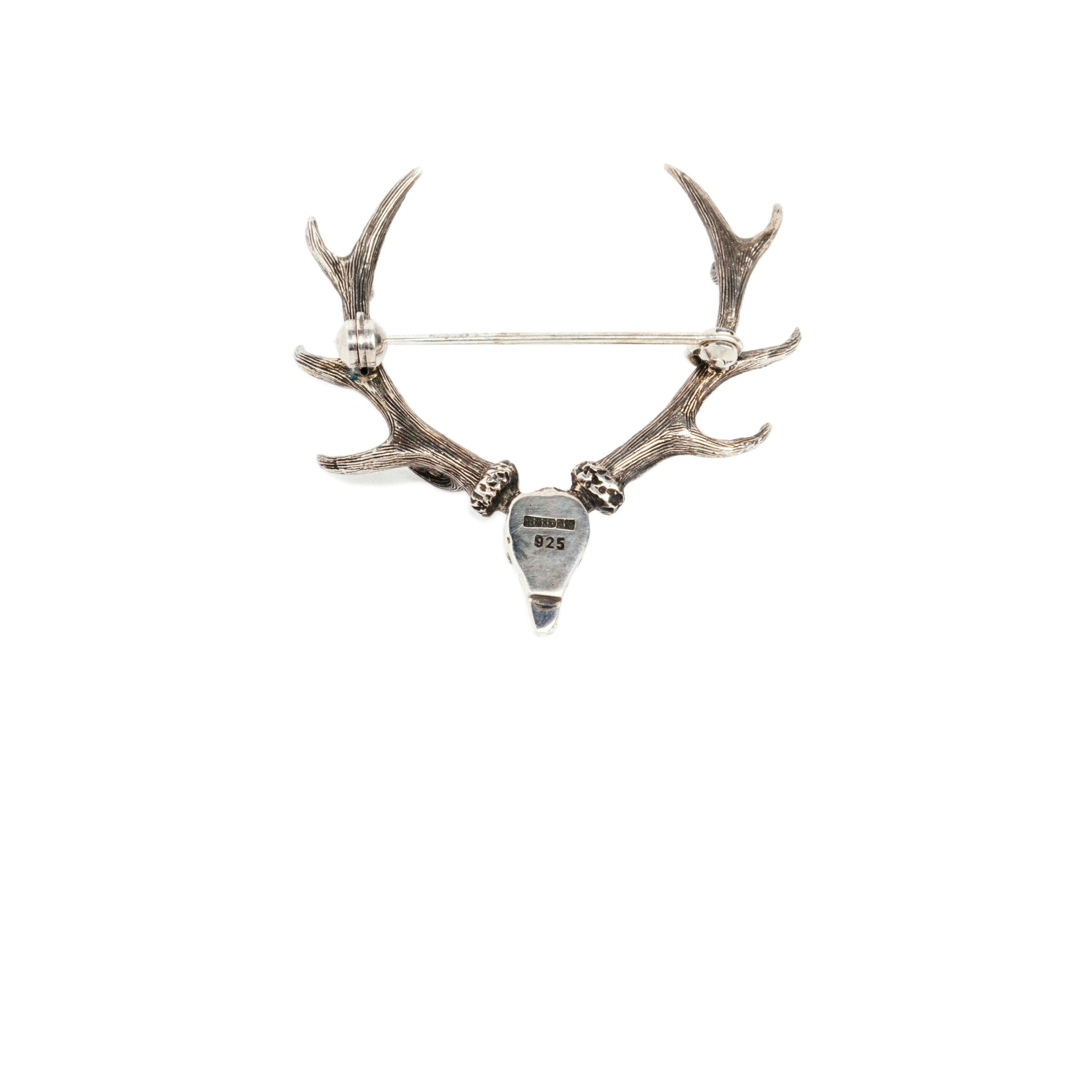 HIRSCHGEWEIH 5 HIrschgeweih in Sterlingsilber als Brosche.