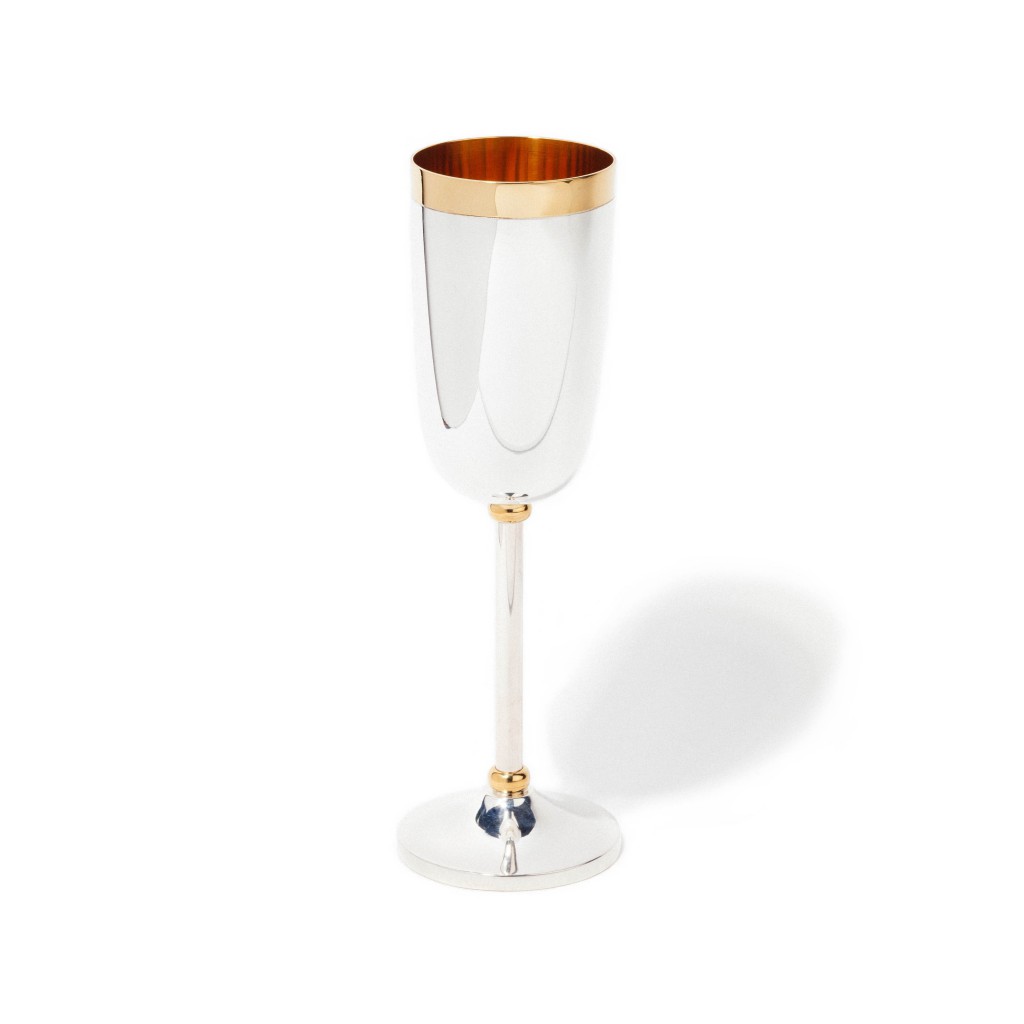 SEKTKELCH 4 Teilvergoldeter Sektkelch in Sterlingsilber.