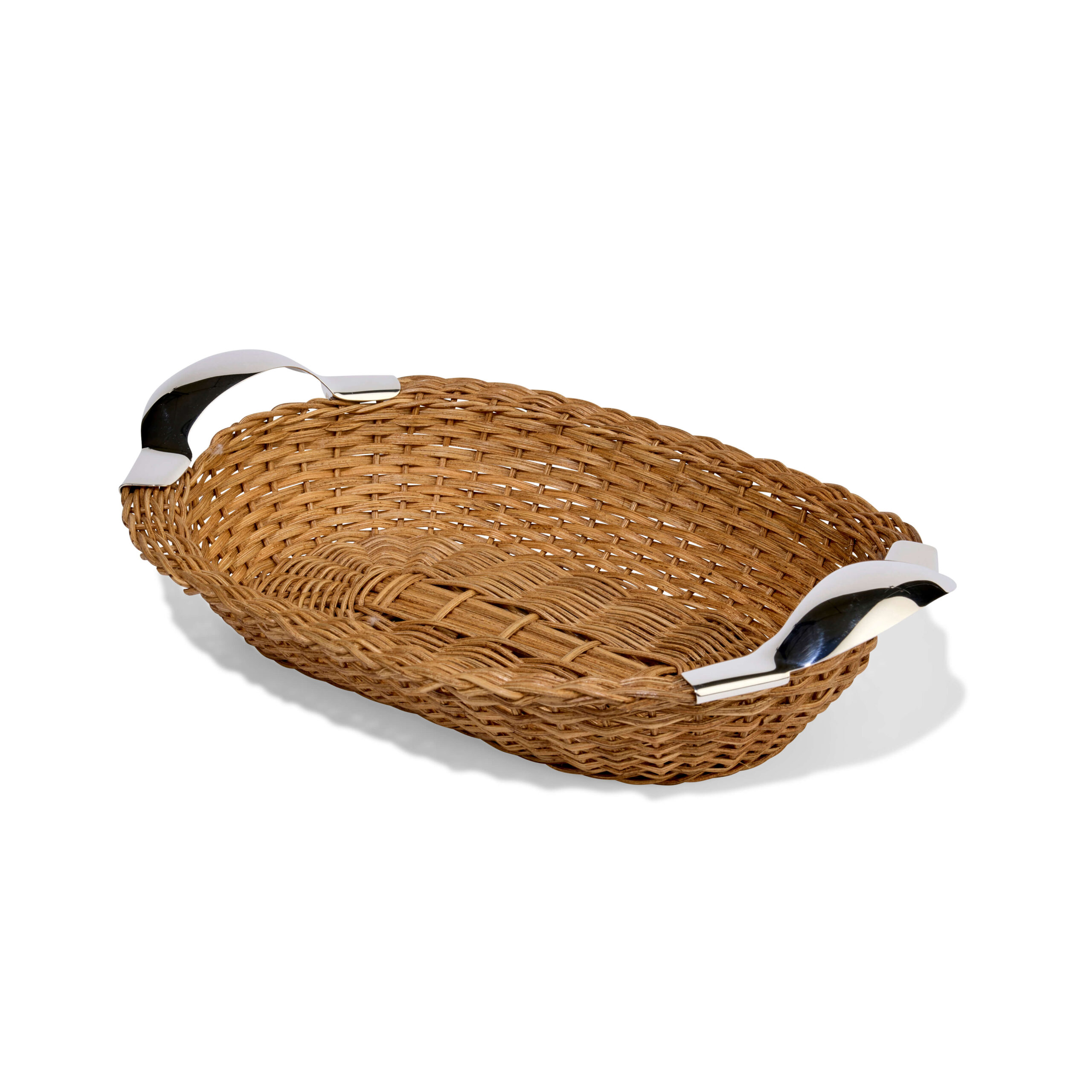 BROTKORB OVAL MIT SILBERGRIFFEN 4 Ovaler Brotkorb mit Silbergriffen.