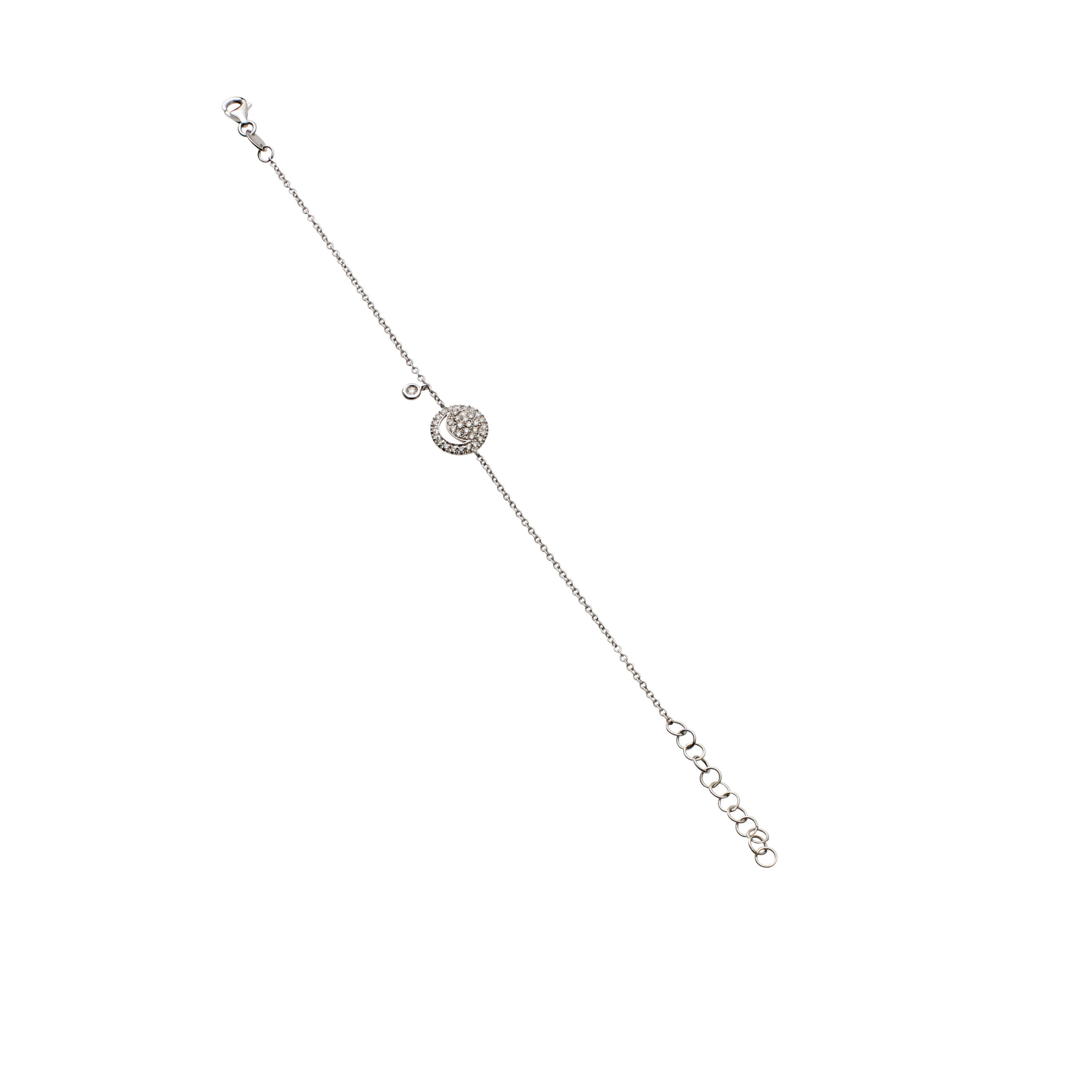 KREIS BRILLANT 5 Dünnes Weißgold Armand mit Kreis Brillanten.