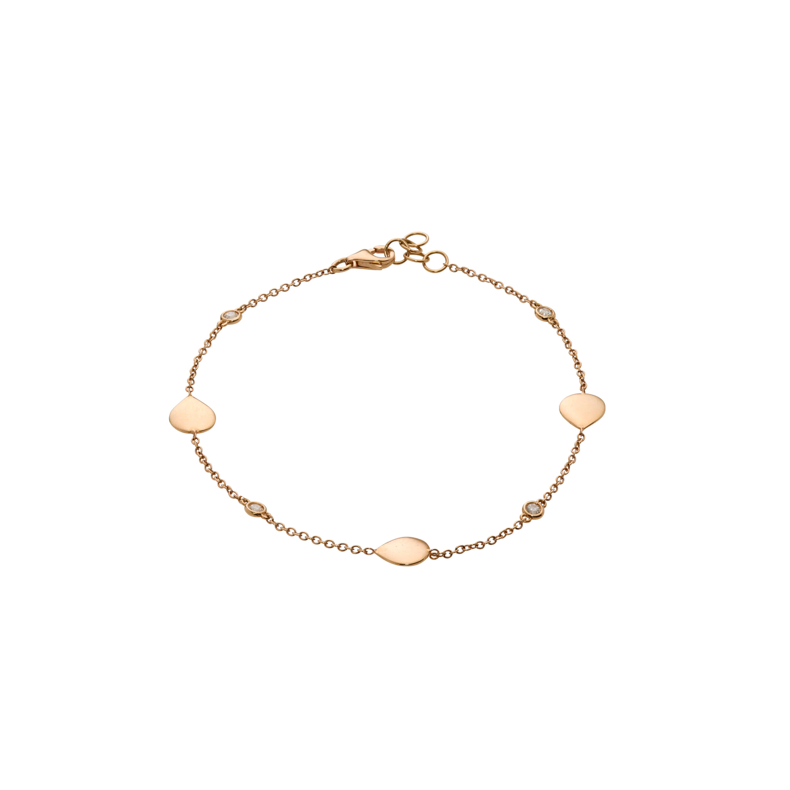 TROPFEN 4 Tropfen Armband in Rotgold.