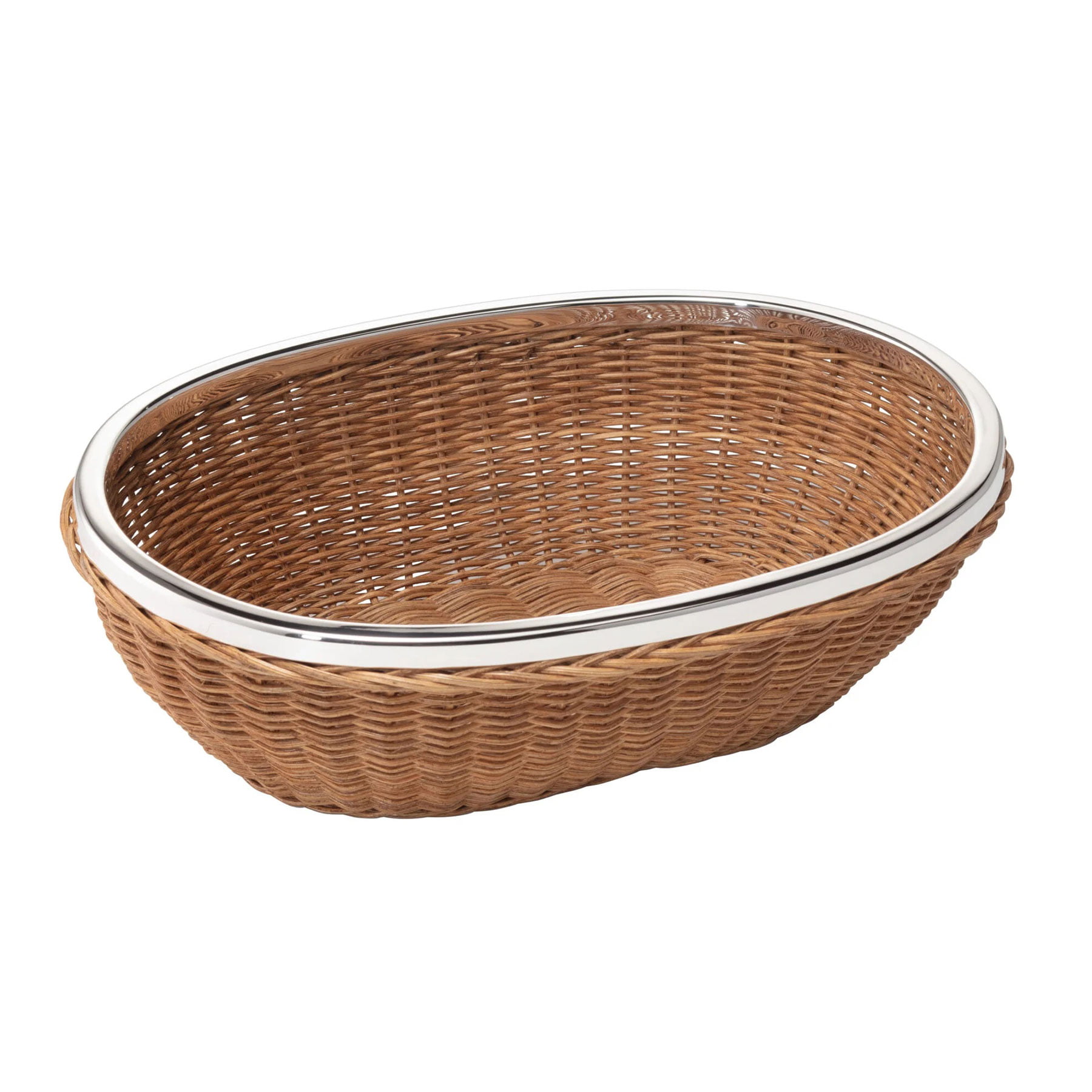 BROTKORB OVAL 4 Ovaler Brotkorb mit Silberrand.