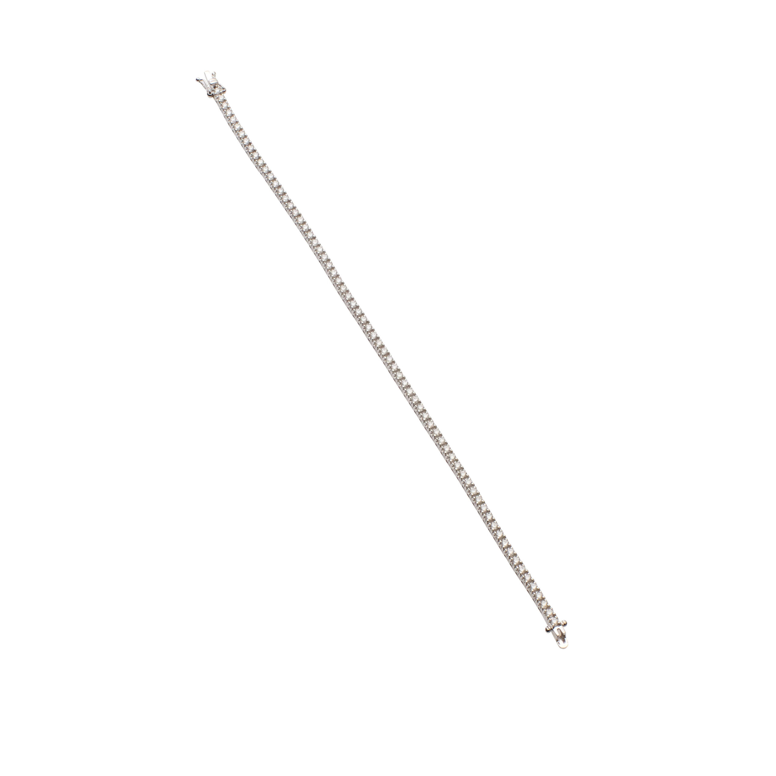 RIVIERE SCHMAL 5 Weißgoldenes dünnes Tennisarmband.