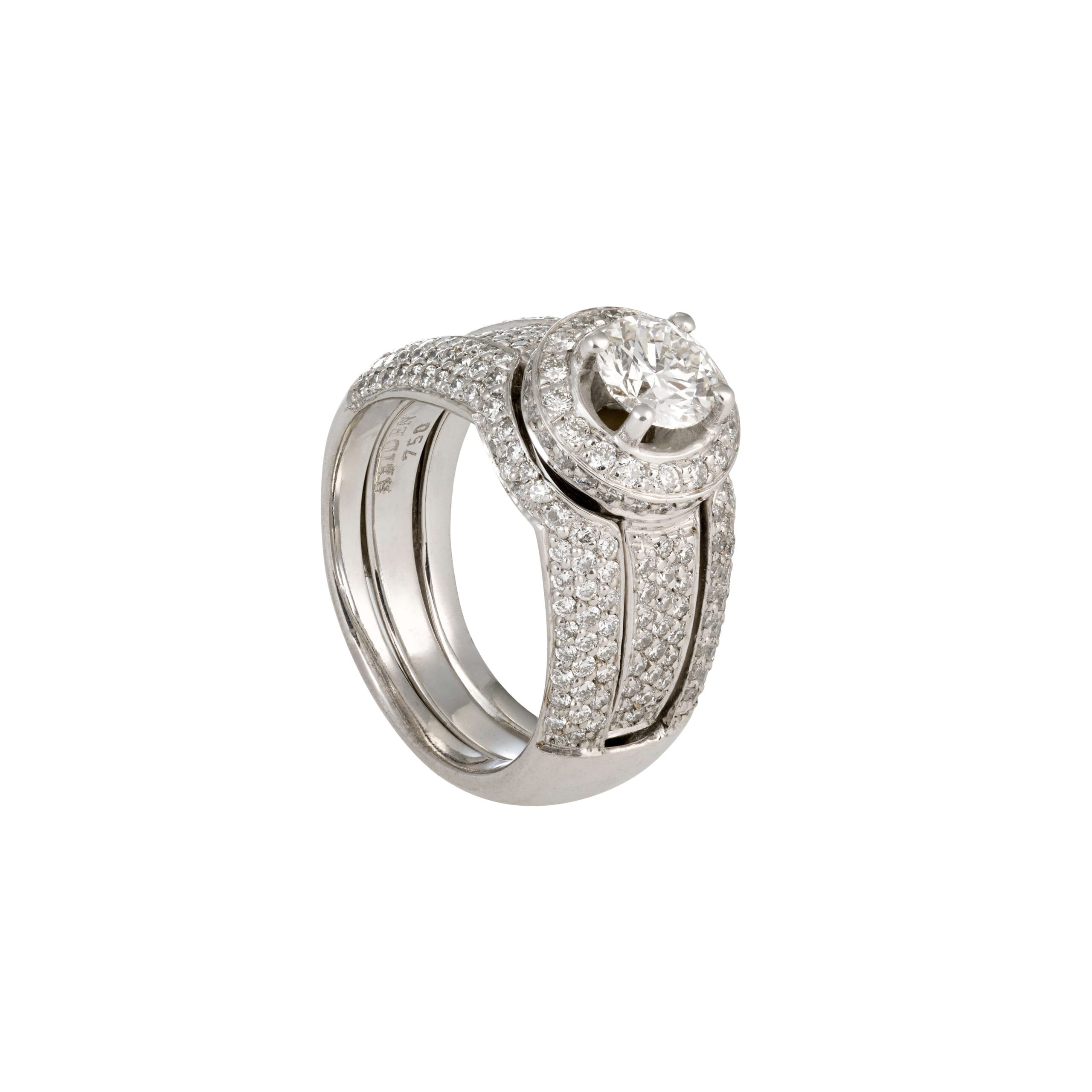 HALO STECKRING 4 Halo Steckring Weißgold mit Brillanten Juwelier Heiden.