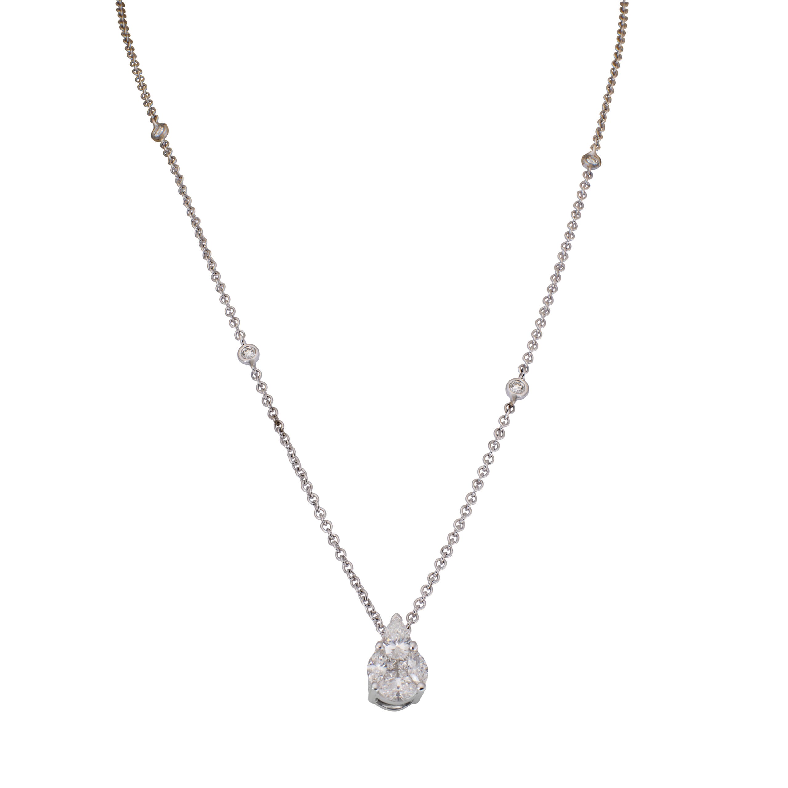 INVISIBLE DROP 4 Weißgold Kette mit Invisible Drop Anhänger.