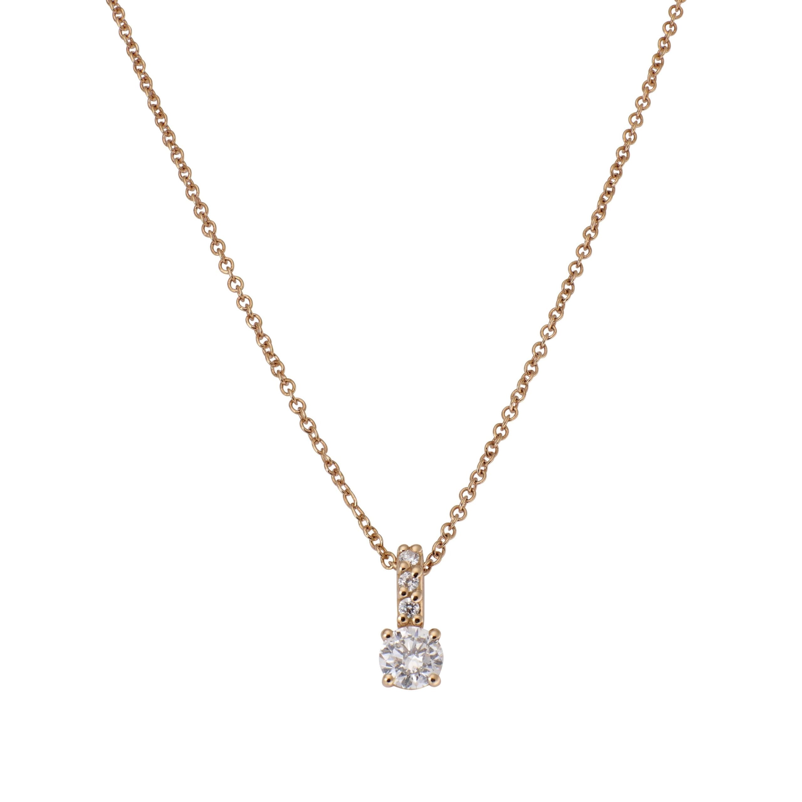 SINGLE BRILLANT 4 Roségold Kette mit Single Brillant.