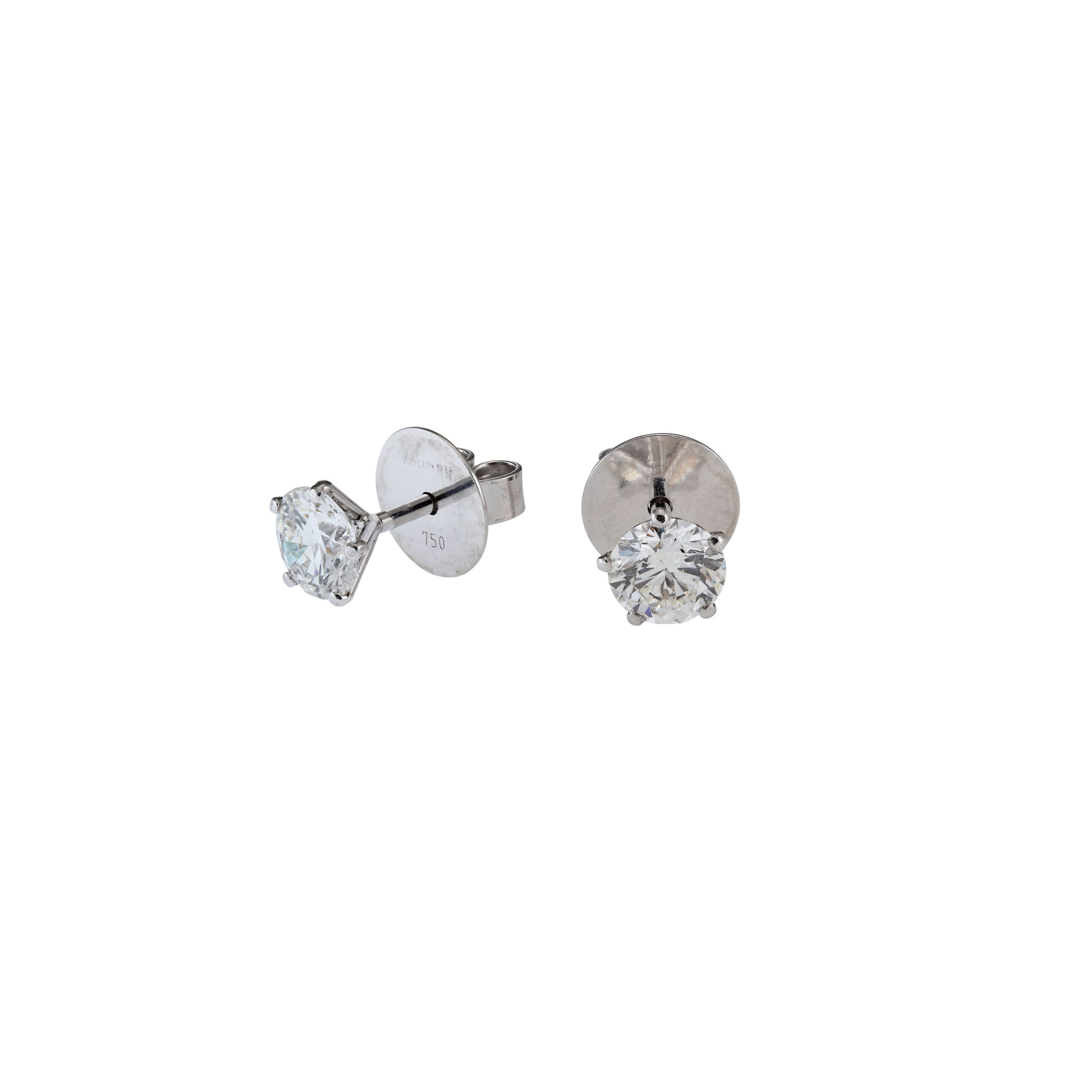 SOLITAIRE BRILLANT 4 Weißgold Ohrstecker Solitaire Brillanten.