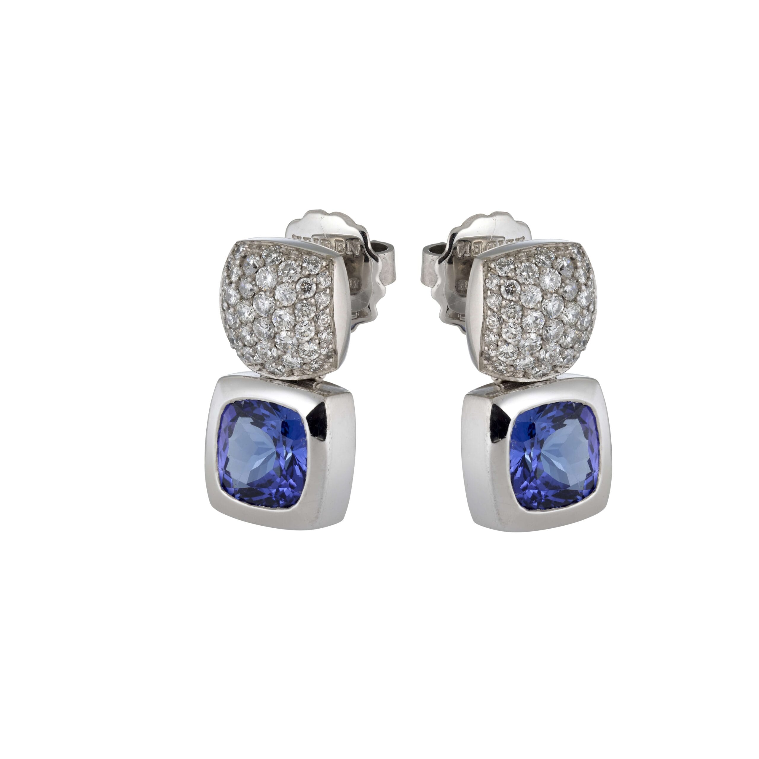 TANSANIT 5 Weißgold Brillant Ohrringe Tansanit.