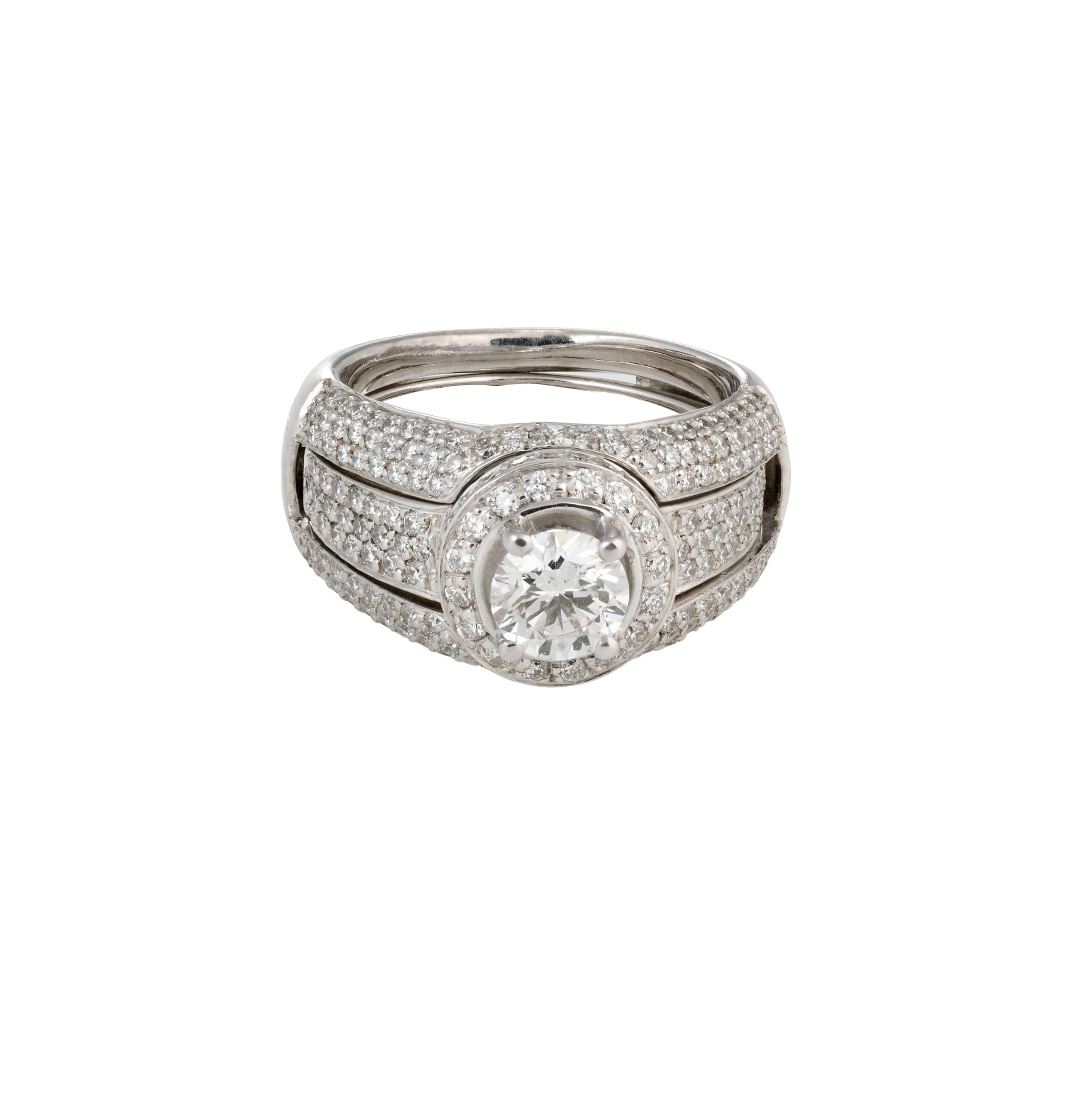 HALO STECKRING 5 Weißgold Ring mit Brillanten Juwelier Heiden.