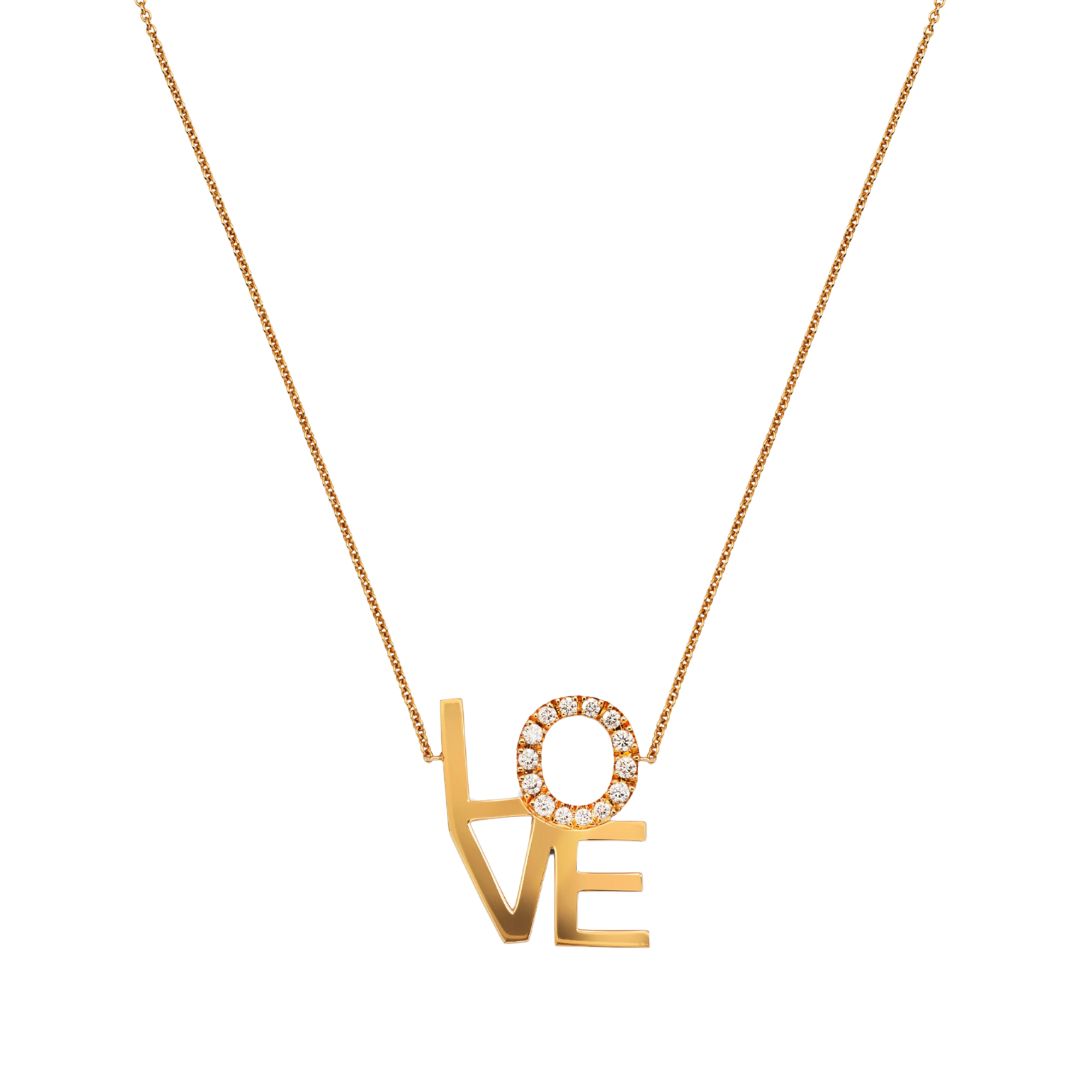LOVE 5 Love Kette in Gelbgold mit Brillanten.